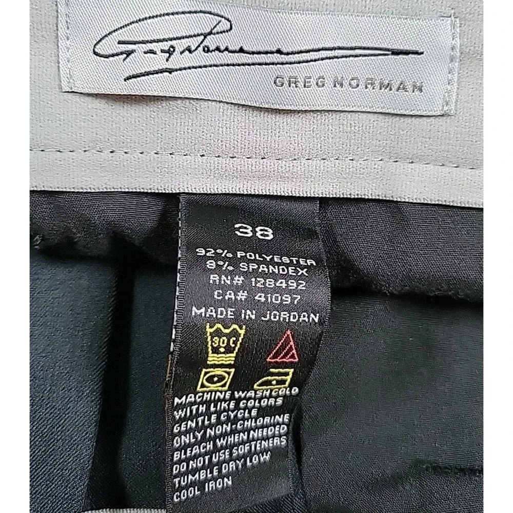 Greg Norman Men's Golf Shorts Black‎ Brown Flat Front Size 38 Casual